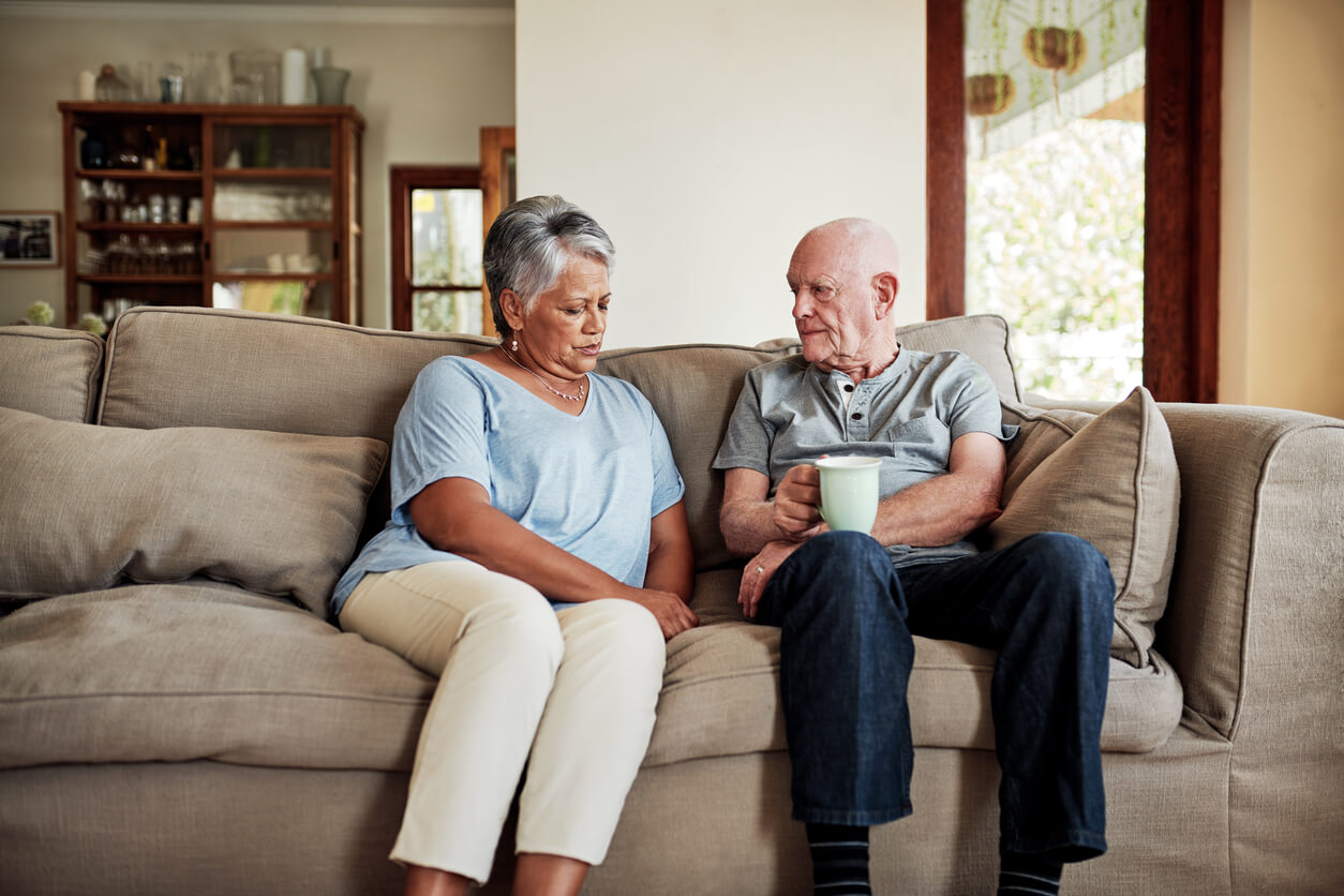 old couple contemplating divorce