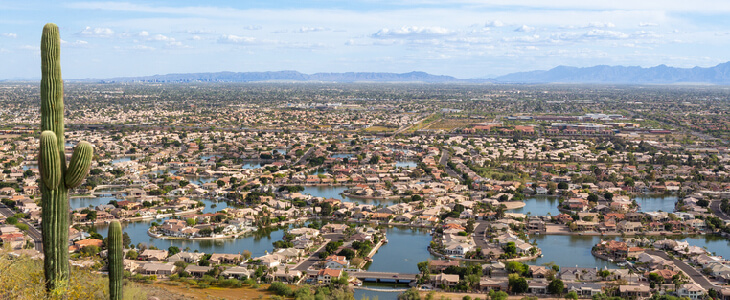 Scenic landscape of downtown Glendale, Arizona
