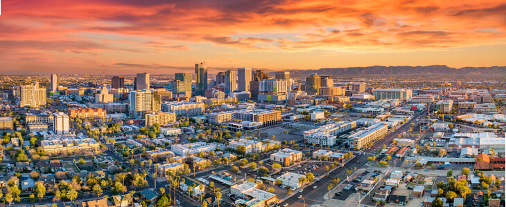 Laveen, Arizona city skyline at sunset