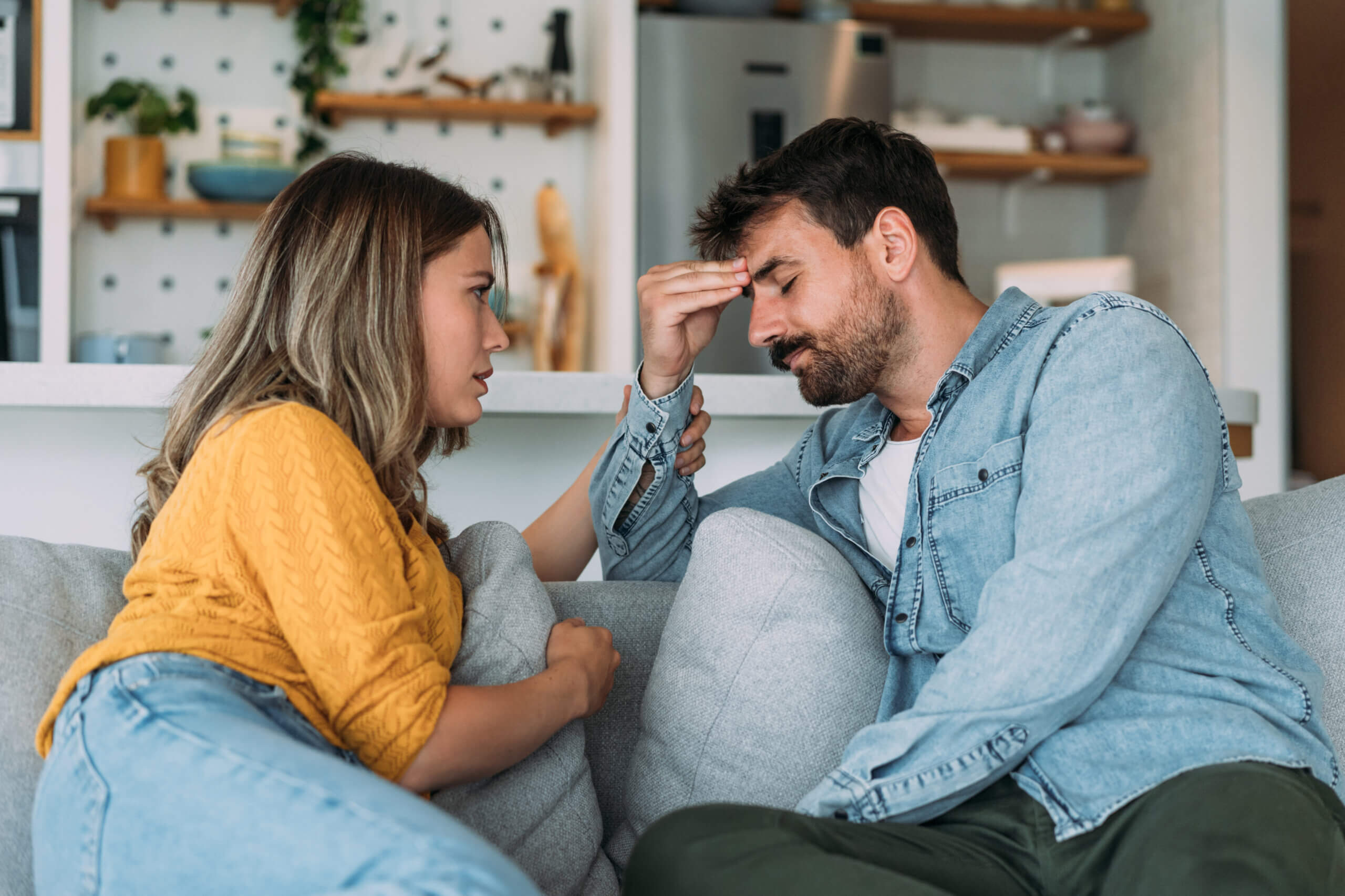 woman discussing divorce with husband