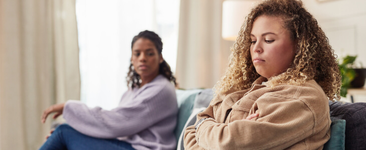 Lesbian women contemplating divorce